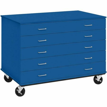 I.D. SYSTEMS 36'' Tall Royal Blue Five Drawer Mobile Storage Cabinet 80392F36045 538392F36045
